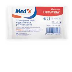 GARZA COMPRESSA IDROFILA MEDS FARMATEXA 12/8 10X10CM 25 PEZZI - Farmapanda Srl