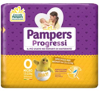 PAMPERS PROGRESSI MICRO PANNOLINI PER BAMBINI 24 PEZZI - Farmapanda Srl