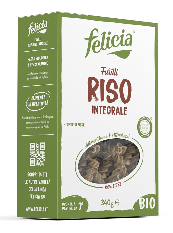 FELICIA BIO RISO INTEGRALE FUSILLI 340 G - Farmapanda Srl