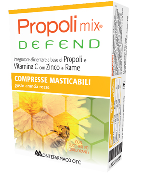 PROPOLI MIX DEFEND 30 COMPRESSE MASTICABILI GUSTO ARANCIA - Farmapanda Srl