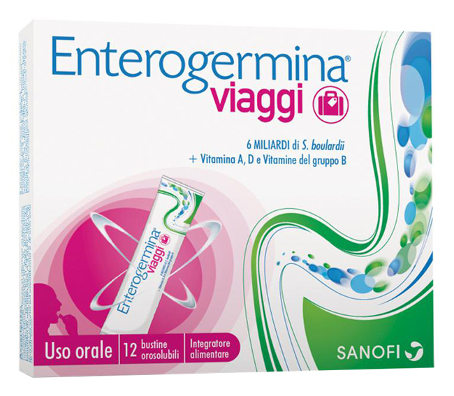 ENTEROGERMINA VIAGGI 12 BUSTINE OROSOLUBILI CONFEZIONE STANDARD - Farmapanda Srl
