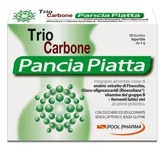 TRIOCARBONE PANCIA PIATTA 10 BUSTINE BIPARTITE 4 G - Farmapanda Srl