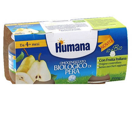 HUMANA OMOGENEIZZATO PERA BIO 2 VASETTI 100 G - Farmapanda Srl