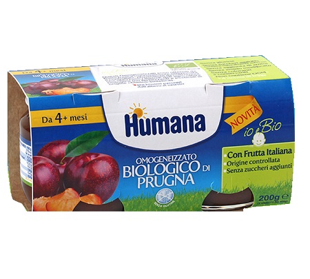 HUMANA OMOGENEIZZATO PRUGNA BIO 2 VASETTI 100 G - Farmapanda Srl