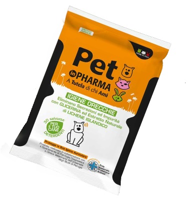 PET IN PHARMA SALVIETTINE ORECCHIE CANE 30 PEZZI - Farmapanda Srl