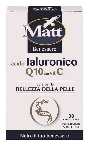 MATT BENESSERE ACIDO IALURONICO Q10 CON VITAMINA C 30 COMPRESSE - Farmapanda Srl