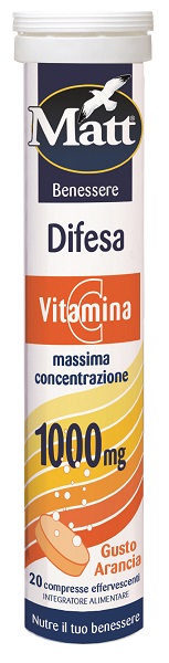 MATT BENESSERE DIFESA VITAMINA C 20 COMPRESSE EFFERVESCENTI GUSTO ARANCIA - Farmapanda Srl