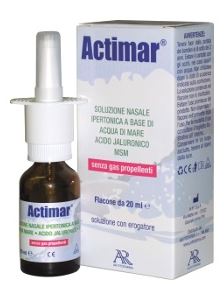 ACTIMAR SOLUZIONE NASALE SPRAY SALINA 3% CON ACIDO IALURONICO + MSM 20 ML CON EROGATORE - Farmapanda Srl
