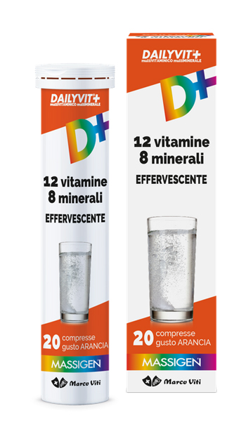 MASSIGEN DAILYVIT 12 VITAMINE 8 MINERALI EFFERVESCENTE 20 COMPRESSE - Farmapanda Srl