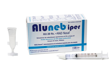 ALUNEB KIT SOLUZIONE IPERTONICA 3% 20 FLACONCINI + MAD NASAL ATOMIZZATORE - Farmapanda Srl