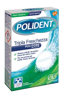 POLIDENT TRIPLA FRESCHEZZA 66 COMPRESSE - Farmapanda Srl