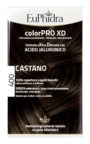 EUPHIDRA COLORPRO XD 400 CASTANO GEL COLORANTE CAPELLI IN FLACONE + ATTIVANTE + BALSAMO + GUANTI - Farmapanda Srl