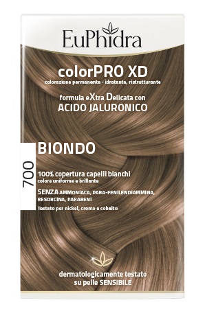 EUPHIDRA COLORPRO XD 700 BIONDO GEL COLORANTE CAPELLI IN FLACONE + ATTIVANTE + BALSAMO + GUANTI - Farmapanda Srl