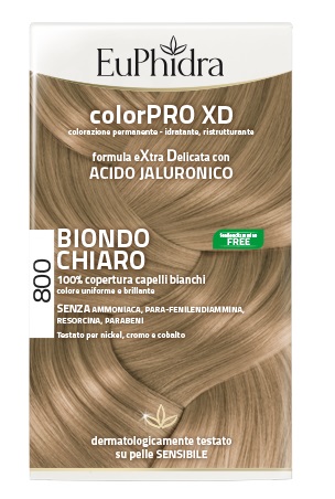 EUPHIDRA COLORPRO XD 800 BIONDO CHIARO GEL COLORANTE CAPELLI IN FLACONE + ATTIVANTE + BALSAMO + GUANTI - Farmapanda Srl