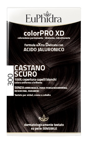 EUPHIDRA COLORPRO XD 300 CASTANO SCURO GEL COLORANTE CAPELLI IN FLACONE + ATTIVANTE + BALSAMO + GUANTI - Farmapanda Srl