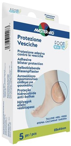 IDROCOLLOIDE MASTER-AID FOOTCARE VESCICHE TALLONE 69X44 MM 5 PEZZI A1 - Farmapanda Srl
