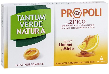 TANTUM VERDE NATURA 15 PASTIGLIE GOMMOSE LIMONE & MIELE - Farmapanda Srl