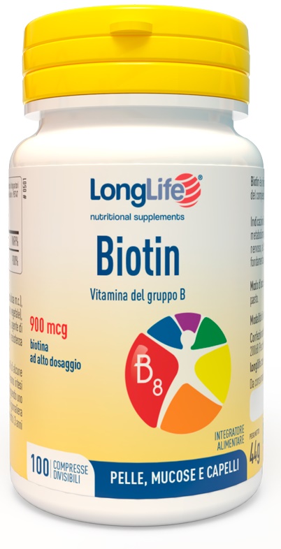 LONGLIFE BIOTIN 900 MCG 100 COMPRESSE - Farmapanda Srl