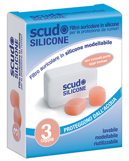TAPPO AURICOLARE EARPLUG SCUDO IN SILICONE 3 COPPIE 6 PEZZI ARTICOLO 7EN091 - Farmapanda Srl