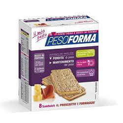 PESOFORMA SANDWICH PROSCIUTTO/FORMAGGIO 4 PASTI 8 PEZZI X 25 G - Farmapanda Srl