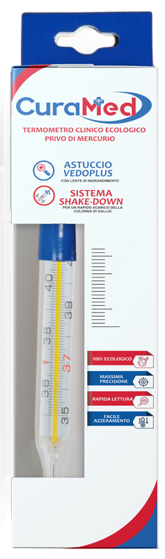 TERMOMETRO CLINICO OVALE AL GALLIO CON AGITATORE CURATERM - Farmapanda Srl