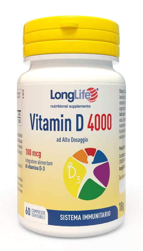 LONGLIFE VITAMIN D 4000UI 60 COMPRESSE DIVISIBILI - Farmapanda Srl