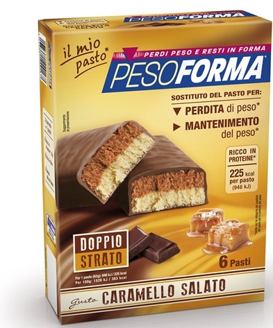 PESOFORMA BARRETTA AL CARAMELLO SALATO 12 PEZZI DA 31 G - Farmapanda Srl