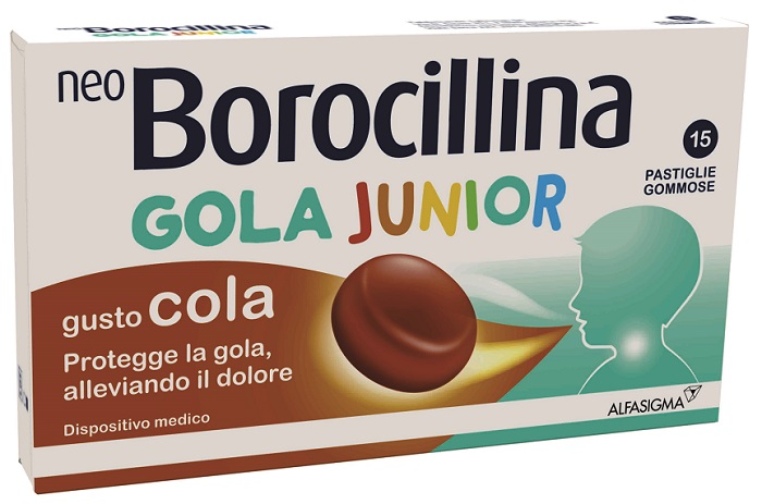 NEOBOROCILLINA GOLA JUNIOR 15 PASTIGLIE GUSTO COLA - Farmapanda Srl