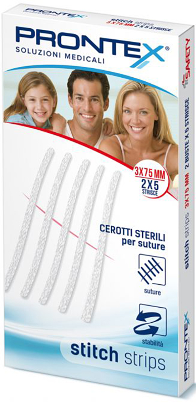 PRONTEX STITCH STRIPS 3X75 10 PEZZI - Farmapanda Srl