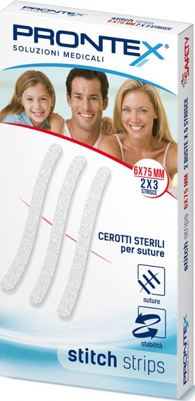 PRONTEX STITCH STRIPS 6X75 10 PEZZI - Farmapanda Srl