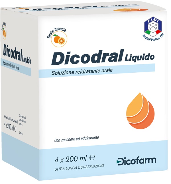 DICODRAL LIQUIDO SOLUZIONE REIDRATANTE ORALE 4 X 200 ML - Farmapanda Srl