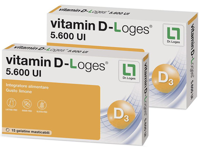 VITAMIN D-LOGES 30 GELATINE MASTICABILI GUSTO LIMONE 42 G - Farmapanda Srl