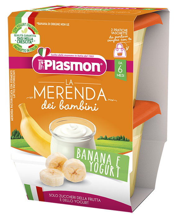 PLASMON LA MERENDA DEI BAMBINI SAPORI DI NATURA BANANA YOGURT ASETTICO 2 X 120 G - Farmapanda Srl