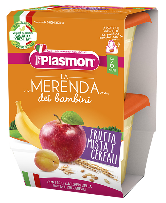 PLASMON LA MERENDA DEI BAMBINI MERENDE FRUTTA CEREALI ASETTICO 2 X 120 G - Farmapanda Srl