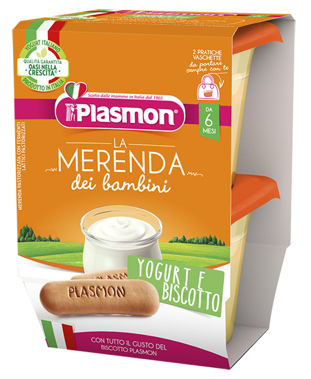 PLASMON LA MERENDA DEI BAMBINI SAPORE DI NATURA YOGURT BISCOTTO ASETTICO 2 X 120 G - Farmapanda Srl