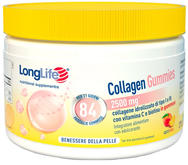 LONGLIFE COLLAGEN GUMMIES 625MG 84 GOMMOSE - Farmapanda Srl