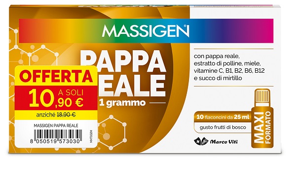 MASSIGEN PAPPA REALE 10 FLACONCINI DA 25 ML 10,90 E - Farmapanda Srl