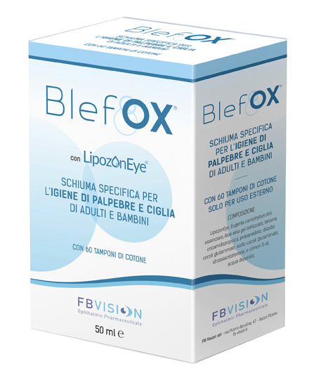 BLEFOX SCHIUMA SPECIFICA PER IGIENE PALPEBRE E CIGLIA 50 ML CON EROGATORE + 60 DISCHETTI - Farmapanda Srl