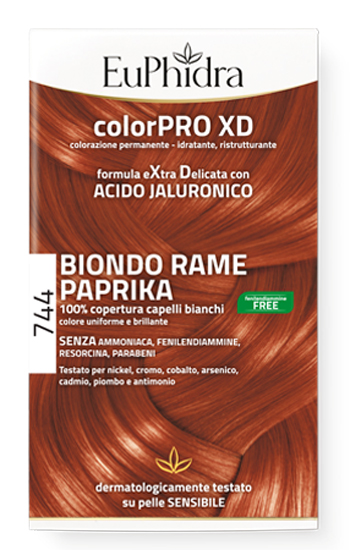 EUPHIDRA COLORPRO GEL COLORANTE CAPELLI XD 744 PAPRIKA 50 ML IN FLACONE + ATTIVANTE + BALSAMO + GUANTI - Farmapanda Srl