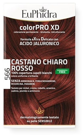 EUPHIDRA COLORPRO GEL COLORANTE CAPELLI XD 566 CASTANO CHIARO ROSSO 50 ML + ATTIVANTE + BALSAMO + GUANTI - Farmapanda Srl