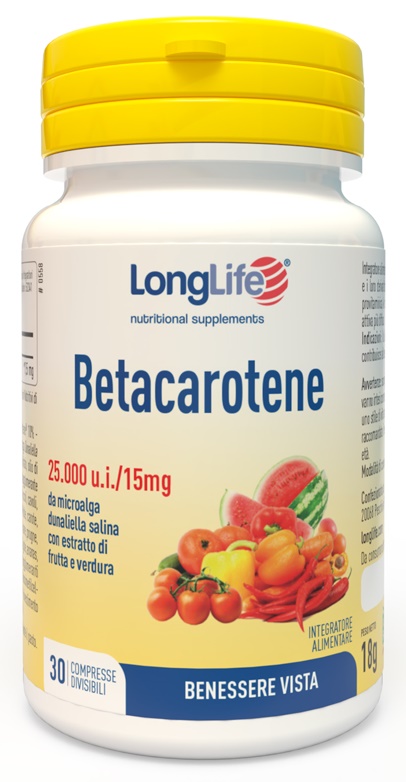 LONGLIFE BETACAROTENE 25000 UI 30 COMPRESSE - Farmapanda Srl