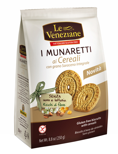 LE VENEZIANE MUNARETTI BISCOTTI CEREALI GRANO SARACENO INTEGRALE 250 G - Farmapanda Srl