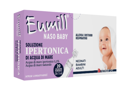 EUMILL NASO BABY SOLUZIONE IPERTONICA 20 CONTENITORI MONODOSE 5 ML - Farmapanda Srl