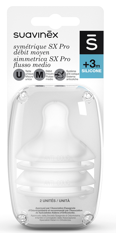 SUAVINEX SX PRO TETTARELLA IN SILICONE FISIOLOGICA PER BIBERON M 2 PEZZI - Farmapanda Srl