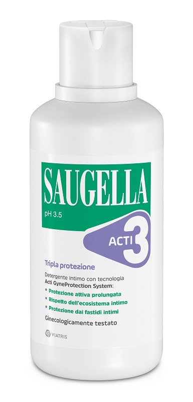 SAUGELLA ACTI3 TRIPLA PROTEZIONE DETERGENTE INTIMO 500 ML - Farmapanda Srl