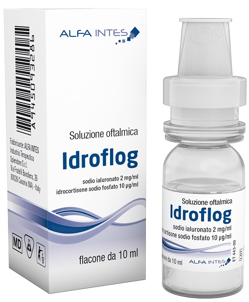 SOLUZIONE OFTALMICA IDROFLOG ACIDO IALURONATO 2 MG/ML E IDROCORTISONE SODIO FOSFATO 10 MCG/ML 10 ML - Farmapanda Srl
