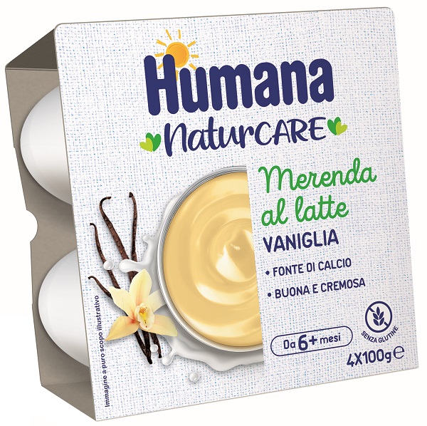 HUMANA MERENDA VANIGLIA 4 VASETTI DA 100 G - Farmapanda Srl