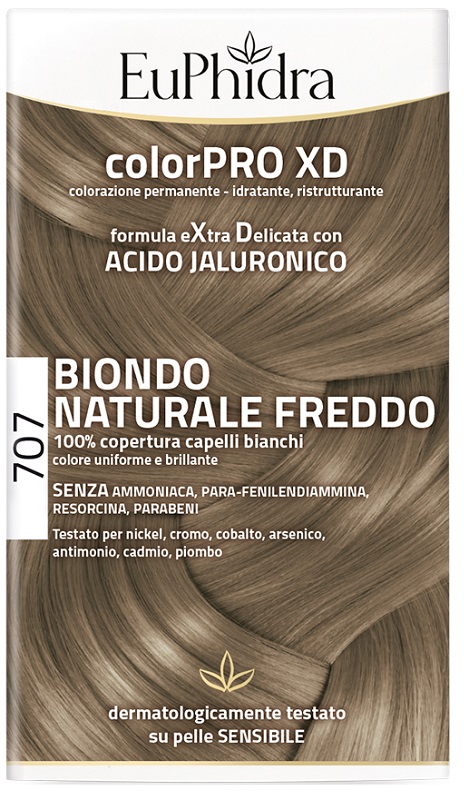 EUPHIDRA COLORPRO XD 707 BIONDO NATURALE F COLORE + ATTIVANTE + BALSAMO + CUFFIA + GUANTI - Farmapanda Srl