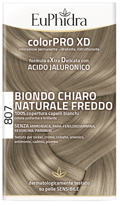 EUPHIDRA COLORPRO XD 807 BIONDO CHIARO NATURALE F COLORE + ATTIVANTE + BALSAMO + CUFFIA + GUANTI - Farmapanda Srl