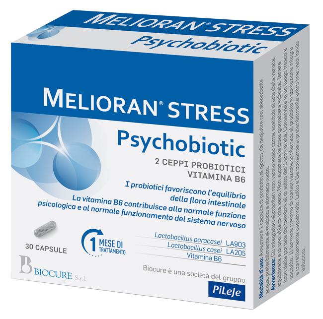 MELIORAN STRESS PSYCHOBIOTIC 30 CAPSULE - Farmapanda Srl